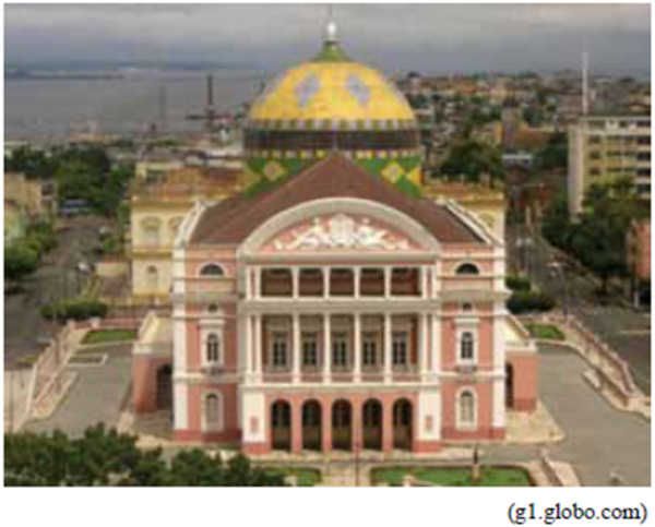 Foto do teatro Amazonas em questão da UEA sobre o bronze