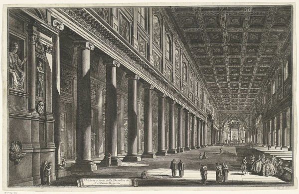 Parte do interior da Basílica de Santa Maria Maggiore no século XVIII.[1]
