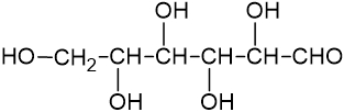 Fórmula estrutural condensada da glicose, exemplo de fórmula química.
