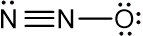 Uma das possibilidades de estrutura do N2O para obter sua fórmula química.