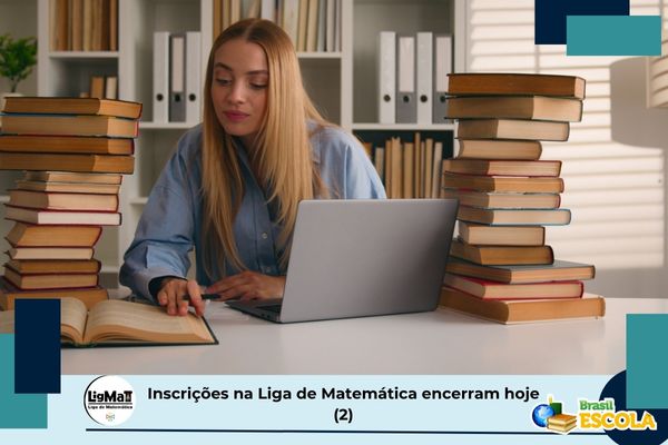 Garota estudando. Texto na imagem: Inscrições na Liga de Matemática encerram hoje (2)
