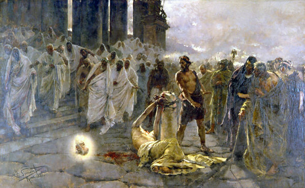 Pintura retratando a morte de apóstolo Paulo.