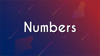 Título "Numbers" escrito em fundo degradê roxo e vermelho.