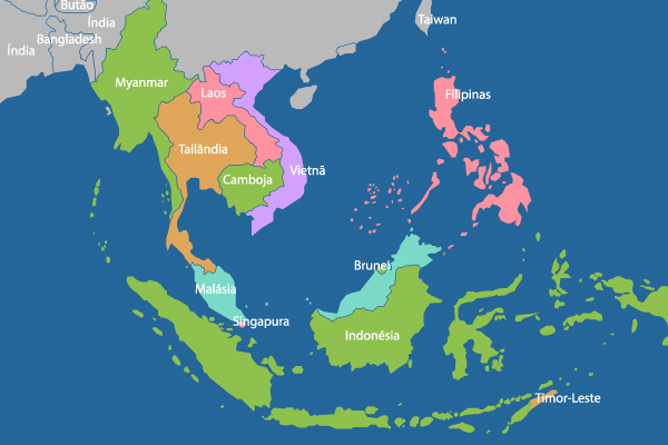 Mapa do Sudeste Asiático. [imagem_principal]