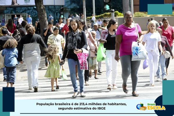 População brasileira Pessoas andando na rua
