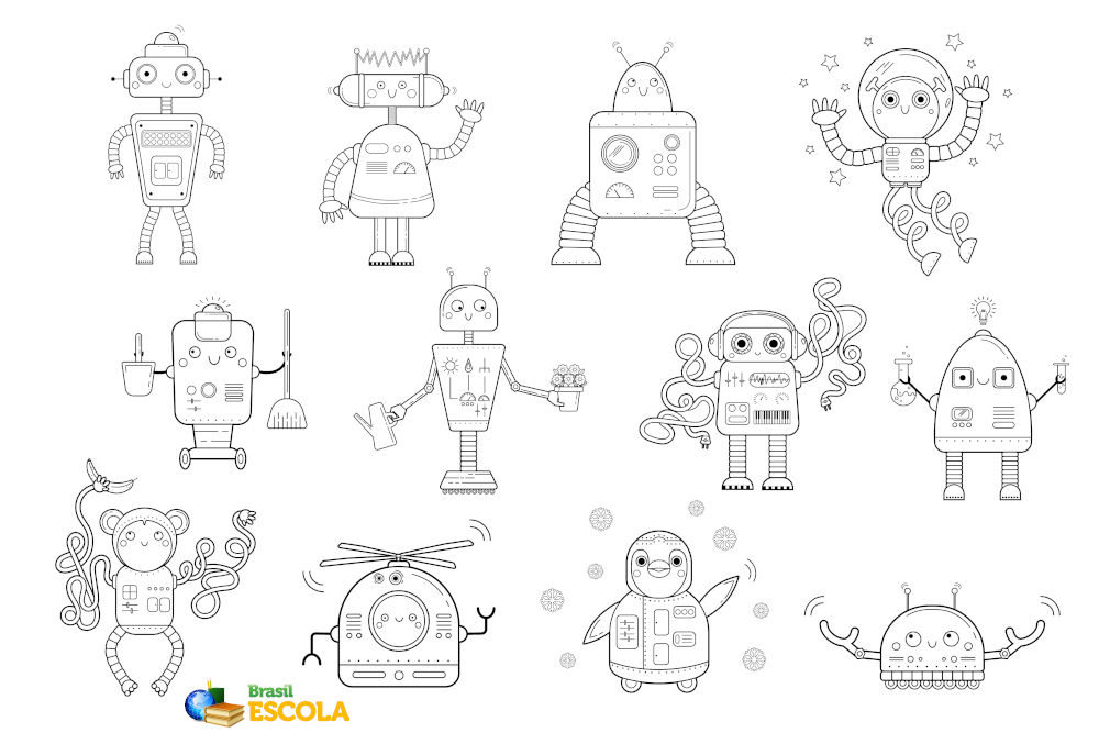 Desenhos para colorir robos
