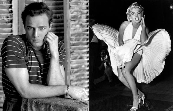 Marlon Brando e Marilyn Monroe, dois ícones dos anos dourados do cinema na década de 1950.