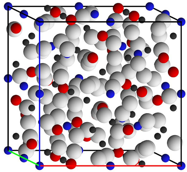 Estrutura cristalina de um sólido.[1]