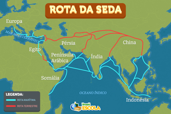Mapa da Rota da Seda. [imagem_principal]