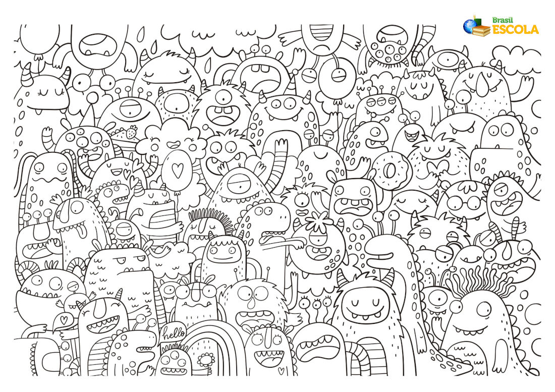 Desenhos para colorir Monstrinhos fofinhos