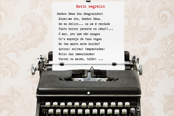 Trecho do poema "Navio negreiro", de Castro Alves. Trecho do poema "Navio negreiro", de Castro Alves.
