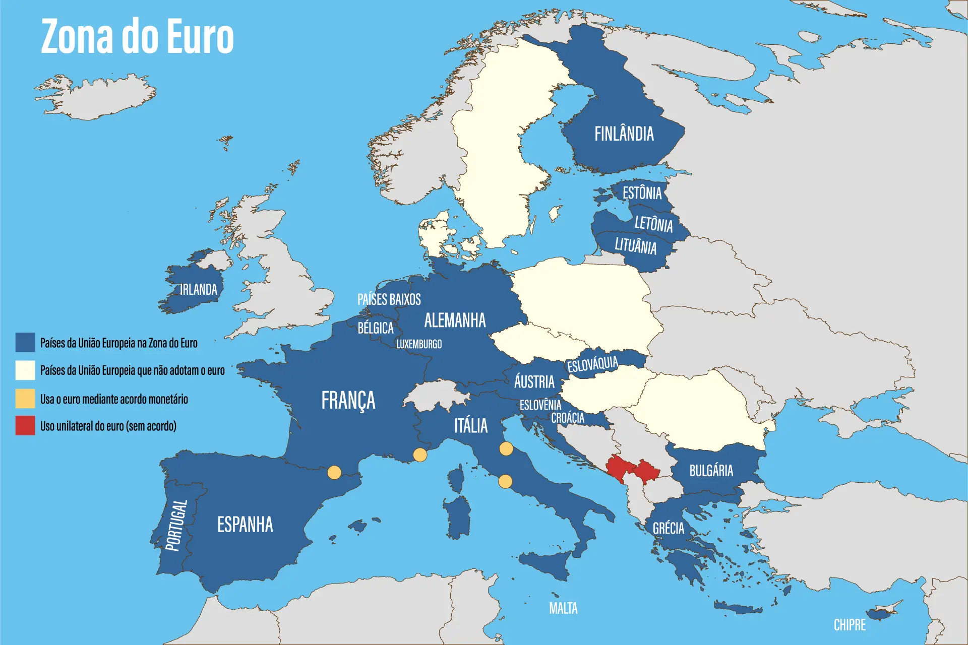Mapa da Zona do Euro. [imagem_principal]