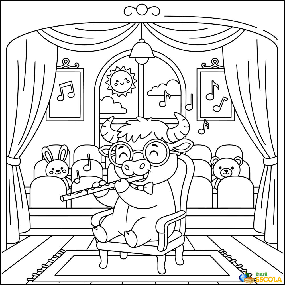 desenho de b&uacute;falo para colorir