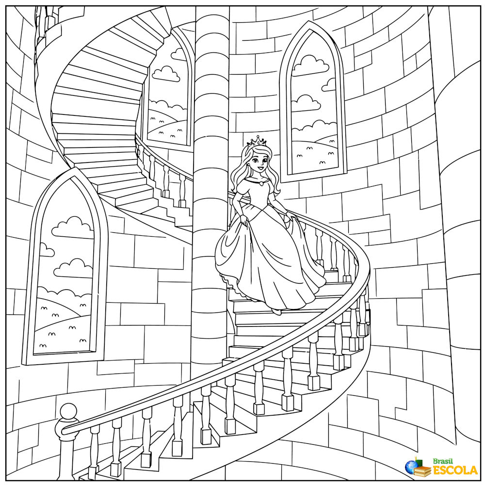 Desenho de princesa para colorir