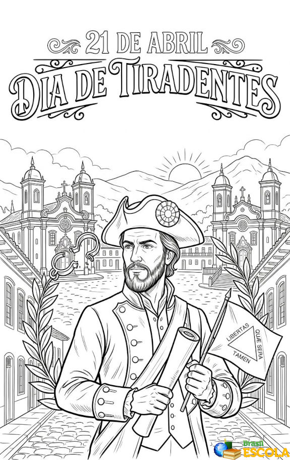 desenho de tiradentes para pintar
