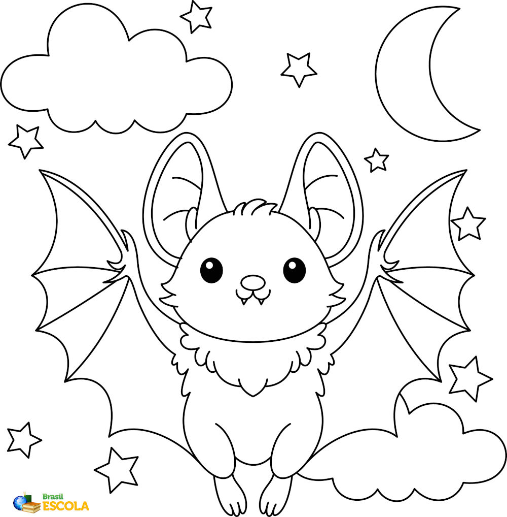 desenho de um morcego para pintar