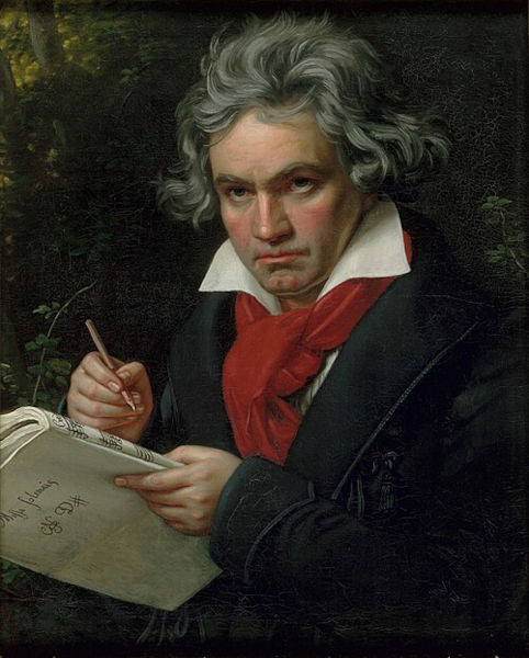 Retrato de Ludwig van Beethoven em 1820, aos 50 anos de idade.