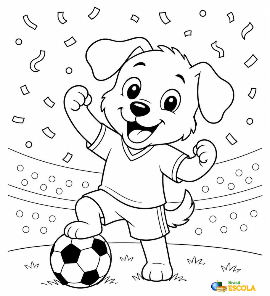 desenho de um cachorrinho aproveitando a copa