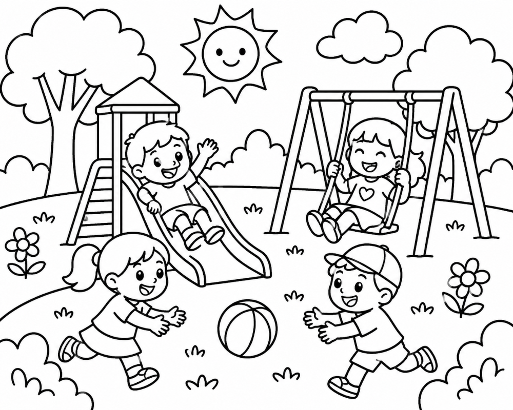 Crianças brincando no parque