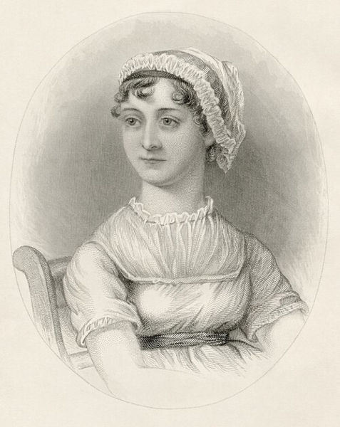 Gravura de Jane Austen, autora de “Orgulho e preconceito”, feita por sua irmã Cassandra Austen.