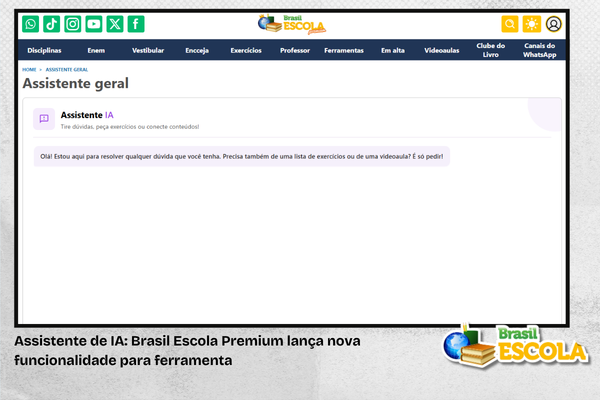 Foto da página do Assistente de IA do Brasil Escola Premium.
