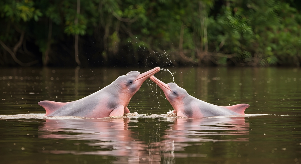 Boto-cor-de-rosa (Inia geoffrensis), animal símbolo da Amazônia. 