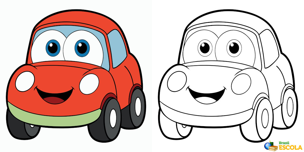 Desenho de um carro para imprimir e pintar