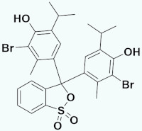 Fórmula estrutural do azul de bromotimol, indicador de pH.