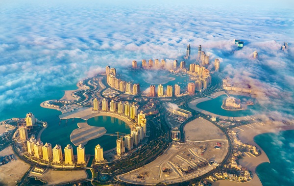Vista aérea de Doha, sem Catar