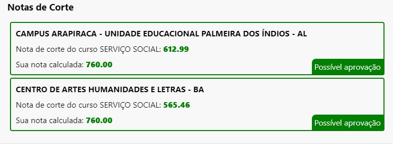 Calculadora de notas para o SiSU do Brasil Escola 