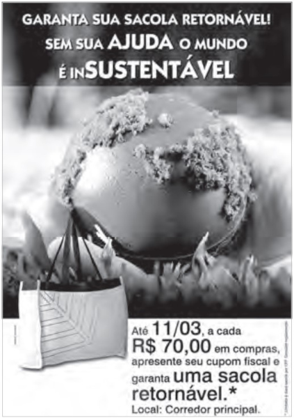 Peça publicitária sobre sustentabilidade em questão de Português no Enem.