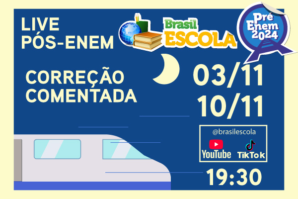 Banner de dibulgação da live com comentários após as provas do Enem 2024