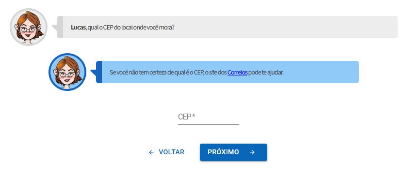 Página do participante do Enem