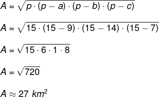  Cálculo de área de reserva com formato triangular
