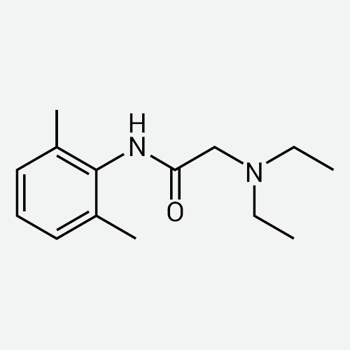 Molécula da lidocaína em uma questão sobre funções orgânicas.
