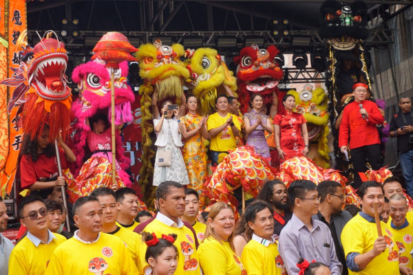 Celebração do Ano-Novo Chinês na cidade de São Paulo.
