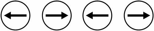 Pares de agulhas magnéticas em sentidos diferentes
