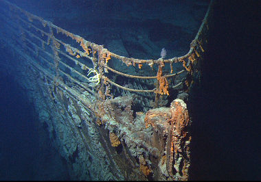 Destroços do Titanic Imagem dos destroços da proa do Titanic