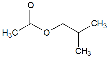 Estrutura química do Etanoato de isobutila
