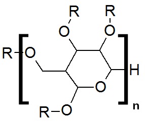 Estrutura química do carboximetilcelulose