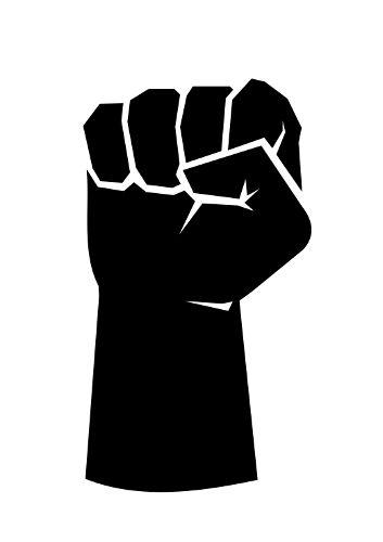 O punho erguido é um dos símbolos do movimento negro dos Estados Unidos e foi utilizado pelos Panteras Negras.