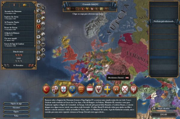 Imagem mostrando a interface do jogo Europa Universalis IV.