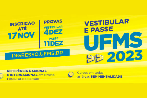 campus da UFMS ao lado do texto -UFMS Processos Seletivos 2024