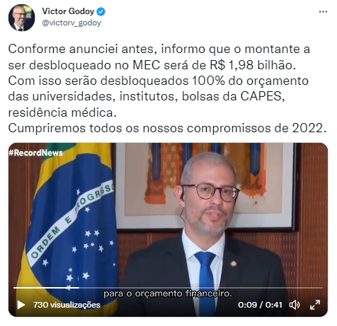 Victor Godoy, ministro da Educação