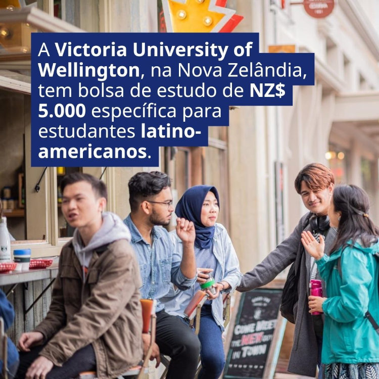 Quadro informativo sobre bolsa de estudos da Victoria University of Wellington