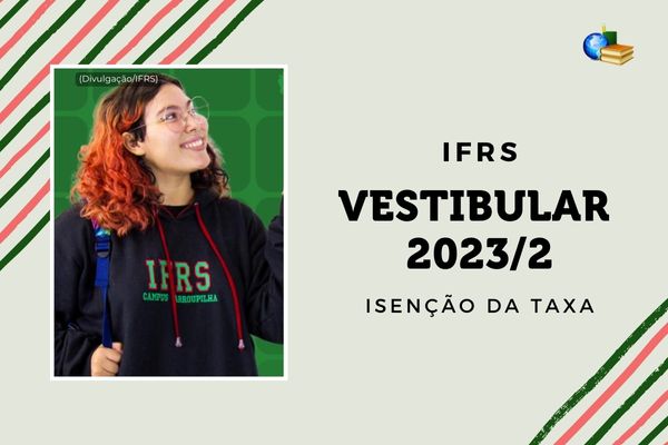 Fundo cinza, listras verde, logo do IFSuldeMinas, texto Vestibular 2023/2 Inscrições