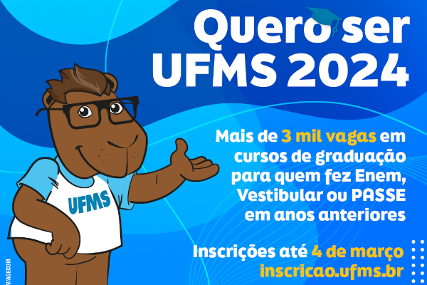 Animal, mascote do Quero ser UFMS, apresenta informações pertinentes ao processo