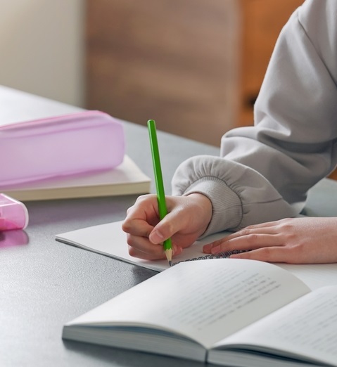 Agenda de anotação e materiais escolares