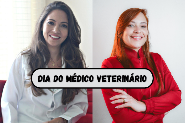 duas médicas veterinárias. Na imagem, está escrito: dia do médico veterinário