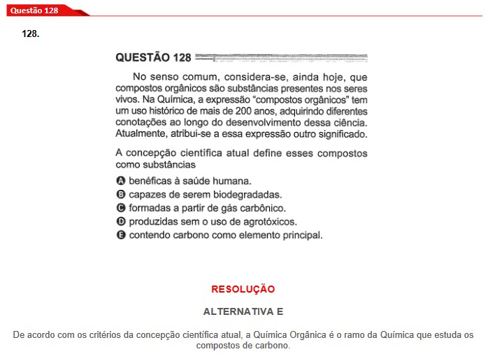 Questão 128 prova cinza Enem 2024